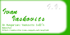 ivan vaskovits business card